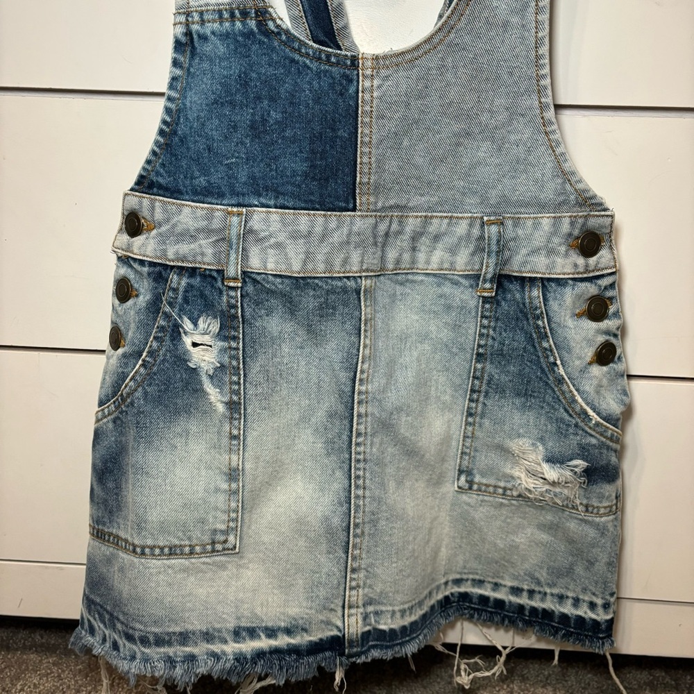 Free People The Patchwork Jumper Light Denim - image 3